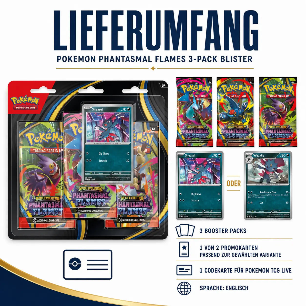 Pokemon Phantasmal Flames: 3-Pack Blister