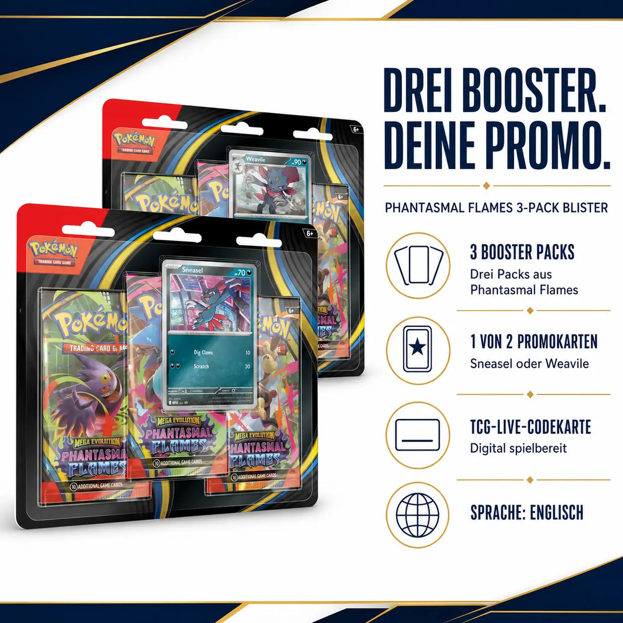 Pokemon Phantasmal Flames: 3-Pack Blister