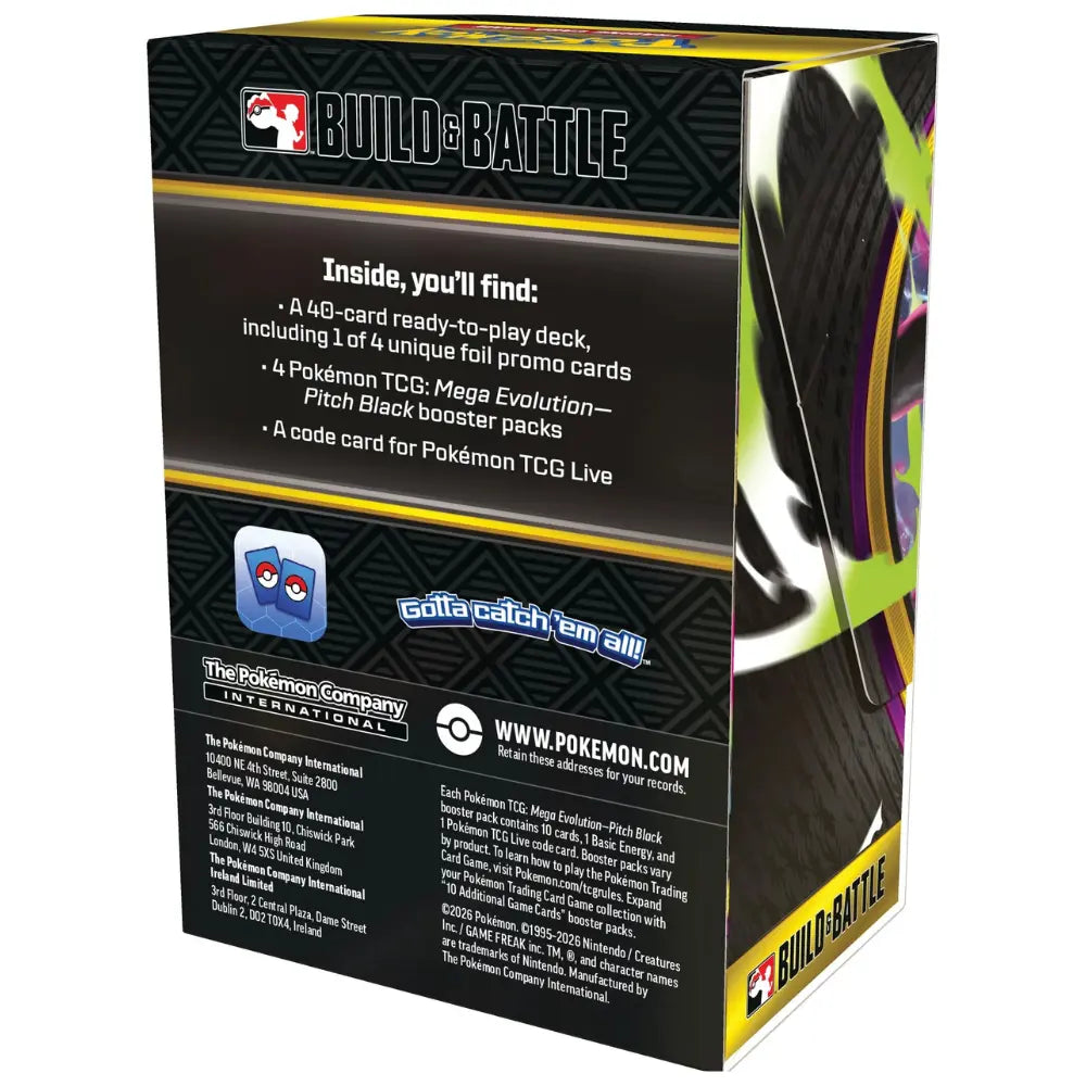 Rückseite Pokemon Pitch Black Build & Battle Kit mit Inhaltsliste – bei CardsRfun