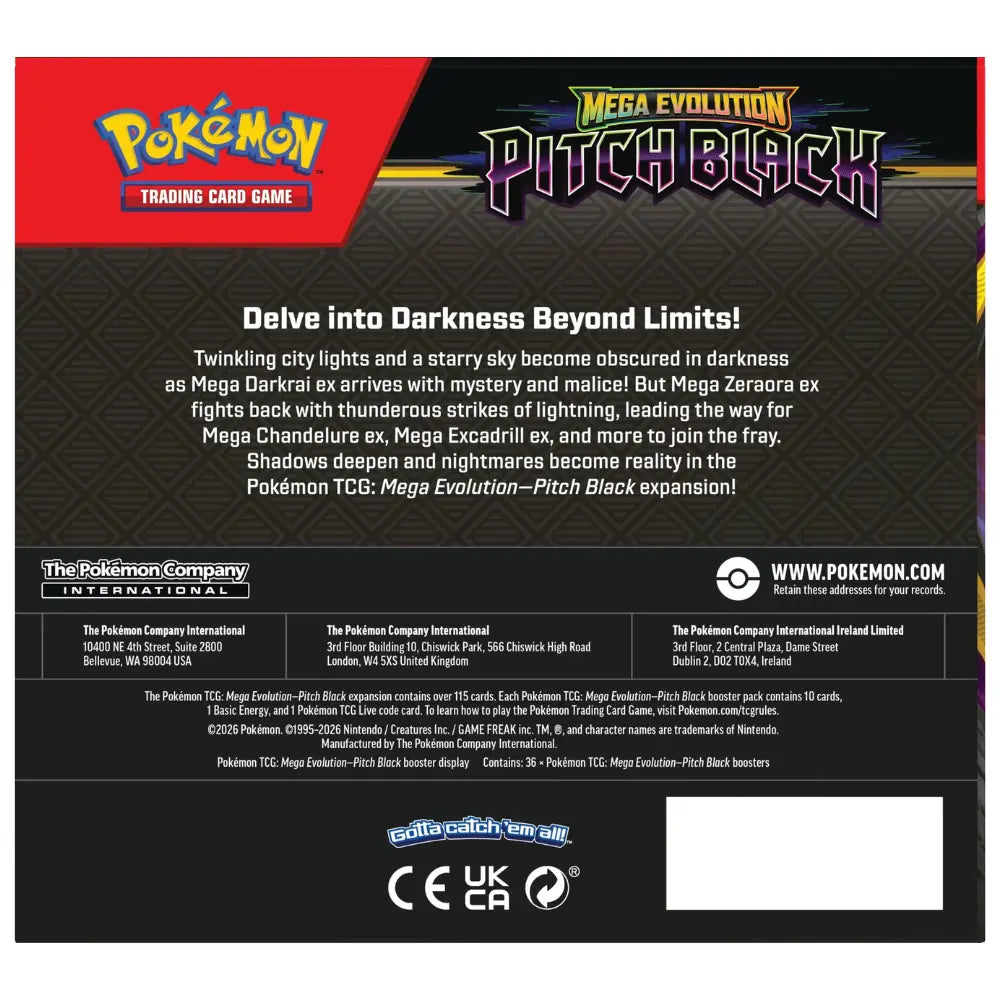 Pokémon Pitch Black Display – Rückseite der Box