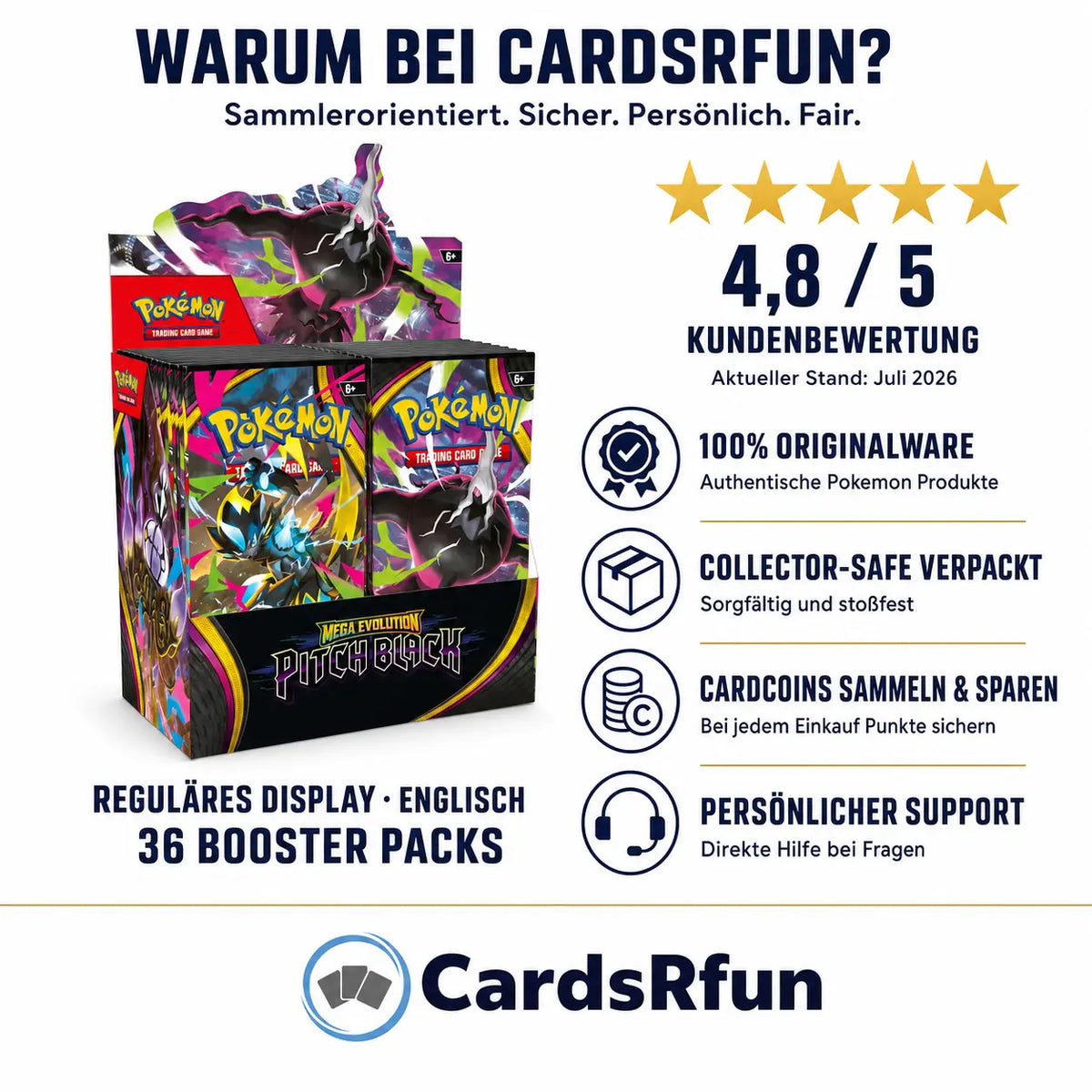 Pokemon Pitch Black - Booster Display