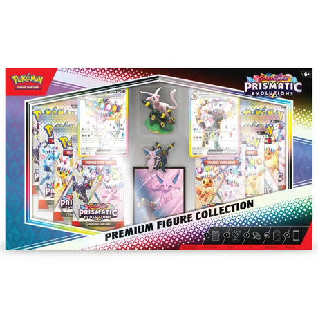 Pokemon Prismatic Evolutions Premium Figure Collection – Frontansicht der Box