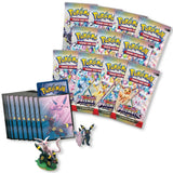 Pokemon Prismatic Evolutions Premium Figure Collection – vollständiger Inhalt: 11 Booster, Promos, Hüllen, Figur und Pin