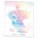 Pokemon Prismatic Evolutions ETB – holografischer Player's Guide mit Eevee-Artwork in Regenbogenfarben