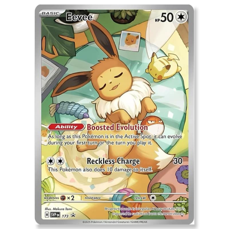 Pokemon Eevee Illustration Rare SVP EN 173 – exklusive Promo-Karte aus der Prismatic Evolutions Elite Trainer Box