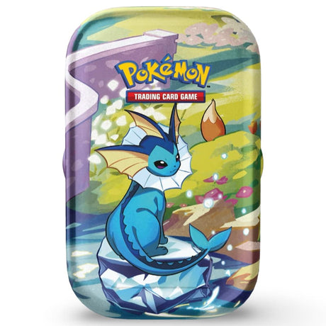 Pokemon Prismatic Evolutions Mini Tin – Aquana Artwork
