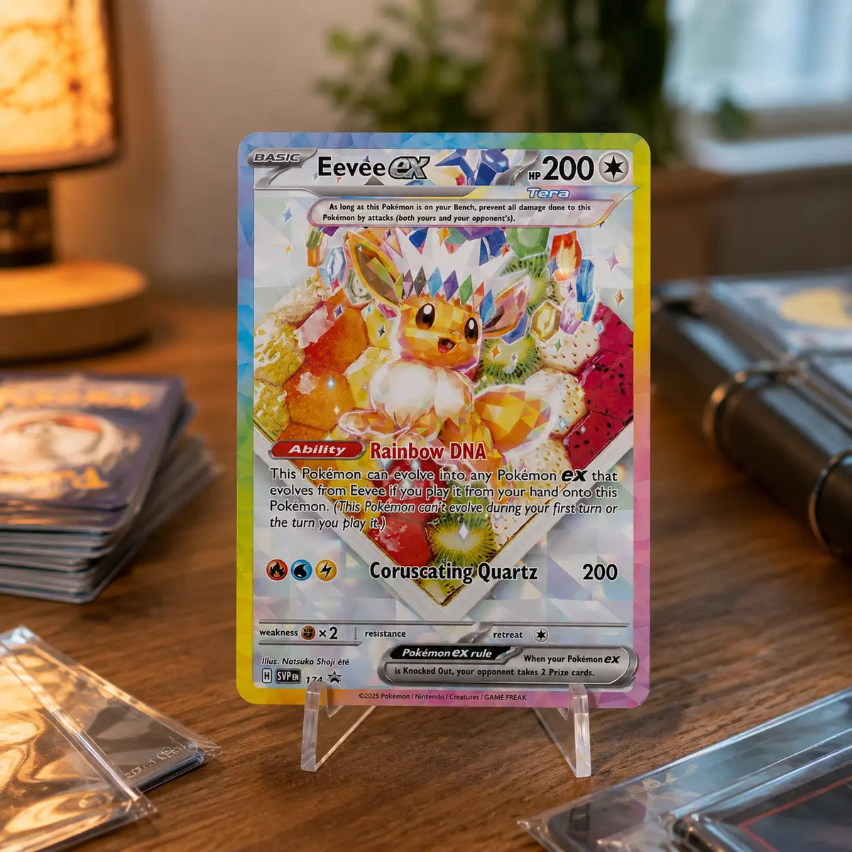 Pokemon Eevee ex Full Art Promo SVP 174 – Stellar Tera, exklusiv aus der Prismatic Evolutions Super Premium Collection
