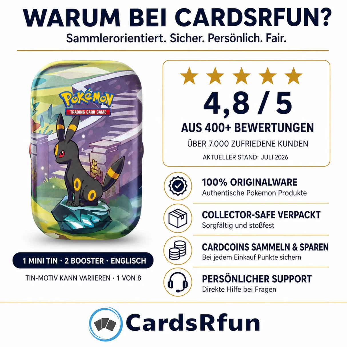 Pokemon Prismatic Evolutions - Mini Tin
