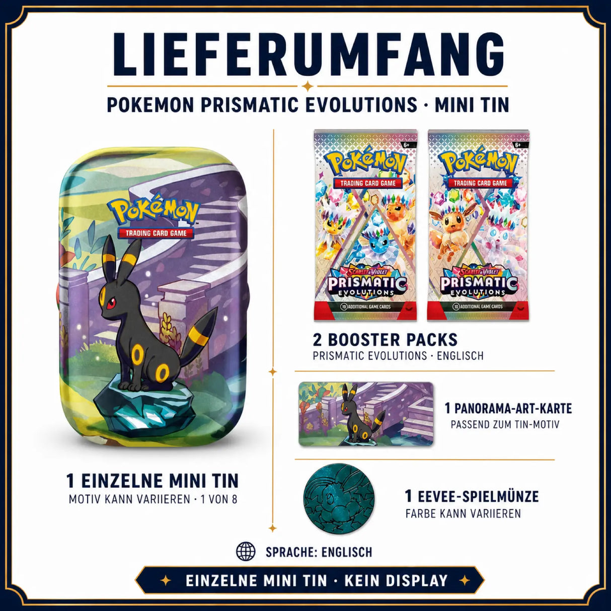Pokemon Prismatic Evolutions - Mini Tin