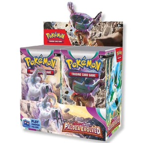 Pokemon Paldea Evolved Booster Display (EN) – 36 Booster Packs, Scarlet & Violet SV02 mit Paradox-Pokemon Artwork