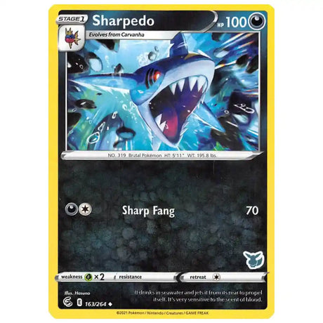 Sharpedo - 163/264 (Eevee Stamped) - Battle Academy 2022 (BA22) CardsRfun