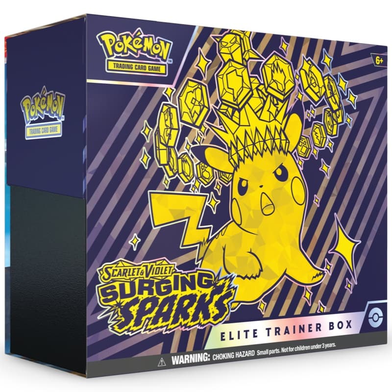 Pokemon Surging Sparks Elite Trainer Box B-Ware – 9 Booster, außen angeknackst, innen sealed
