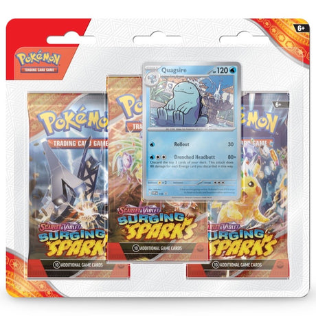 Pokemon Surging Sparks 3-Pack Blister Quagsire – 3 Booster Packs mit Quagsire Promo SVP 156