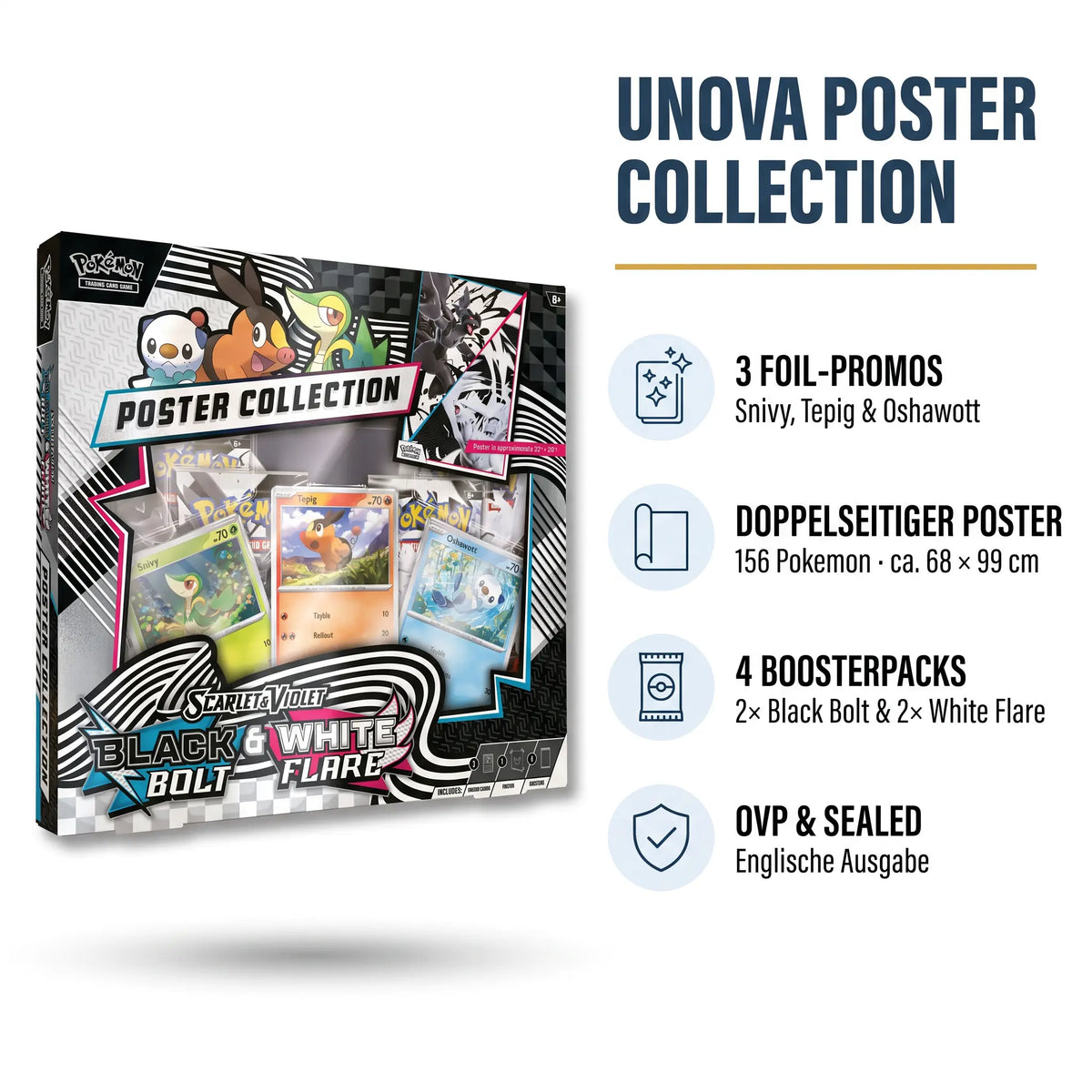 Pokemon Black Bolt & White Flare Poster Collection (SV10.5)