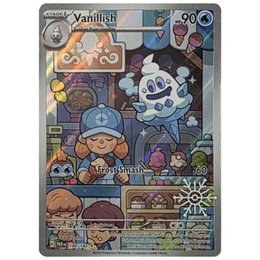 Vanillish PAR 190/182 Illustration Rare mit Schneeflocken-Stempel – holografische Winter-Promo-Karte, Near Mint
