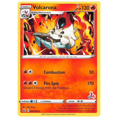 Volcarona - 024/202 (#27/44 Cinderace Stamped) - Battle Academy 2022 (BA22) CardsRfun