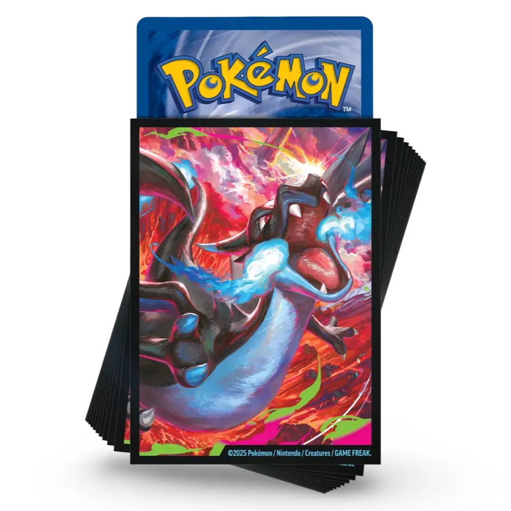 65 Kartenhüllen mit Mega Charizard X Artwork