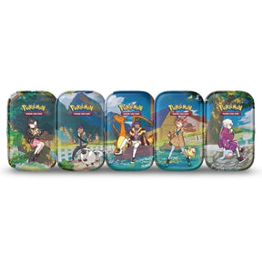Alle 5 Crown Zenith Mini Tin Designs: Marnie, Hop, Leon, Sonia und Professor Magnolia – bei CardsRfun