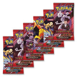 6 Destined Rivals Booster Packs aufgefächert – alle Artworks des Sets