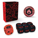 Team Rocket's Moltres ex Zubehör – Deckbox, Metallmünze und Würfel