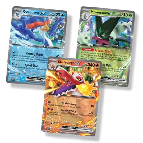 Paldea Partners Tin Inhalt – 4 Booster Packs aus Astral Radiance, Obsidian Flames, Scarlet und Violet