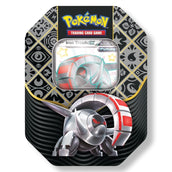 Pokemon Paldean Fates Tin – Iron Treads ex Variante, schwarz-graues Design mit Shiny Iron Treads ex Promo-Karte 220 HP Future
