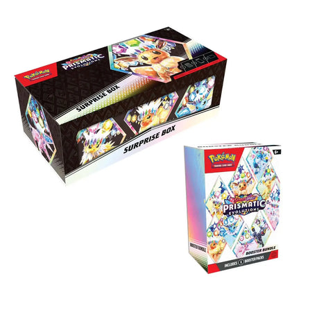 Pokemon Prismatic Evolutions Surprise Box & Booster Bundle - 2 Pack (US exklusive) CardsRfun