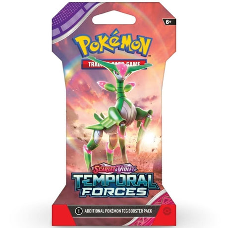 Pokemon Temporal Forces Sleeved Booster – Pack mit Gouging Fire Artwork auf rotem Hintergrund