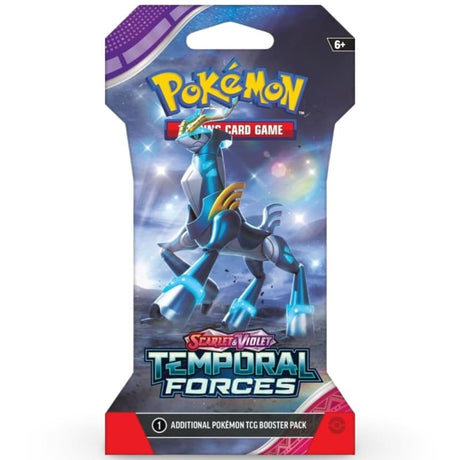 Pokemon Temporal Forces Sleeved Booster – Pack mit Iron Leaves Artwork auf dunklem Weltraum-Hintergrund